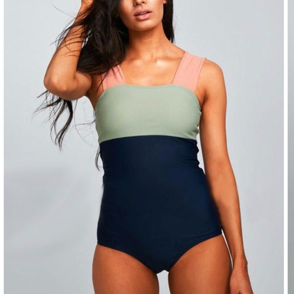 grace sunny Other - Colorblock One-Piece Swimsuit in Pink, Sage & Navy